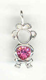 Silver Birthstone Kids October Girl Charm