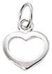 Sterling silver open heart charm