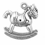 Silver rocking horse charm