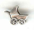 Silver Baby Carriage Charm