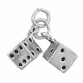 Silver dice charm