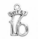 Silver Sweet 16 Charm