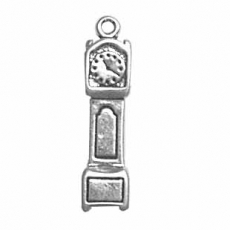 Silver grandfather clock charm