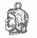 silver girl's head charm