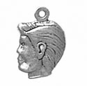 Silver boy head charm