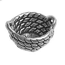 Silver woven basket charm