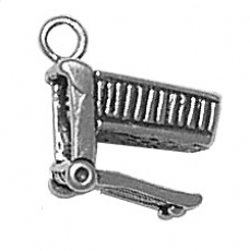 Silver Shopping Cart charm