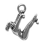 Silver Gymnast on Bars Charm