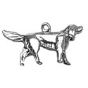 Silver Irish setter dog charm