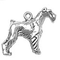 Silver schnauzer dog charm