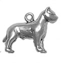 Silver pit bull dog charm
