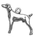 Silver retriever dog charm