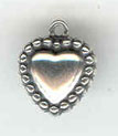 Sterling silver beaded heart charm