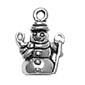 silver snowman tiny charm