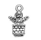 silver Santa in chimney tiny charm