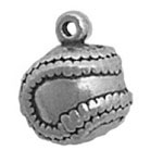 Silver Full Large Baseball Charm or Pendant