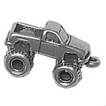 Sterling silver monster truck charm