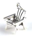 Silver Adirondack or beach chair charm