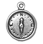 Sterling silver compass charm