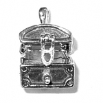 Silver moveable treasure chest charm that opens