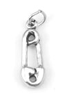 Silver Diaper Pin Charm