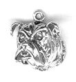 Sterling silver bull dog charm