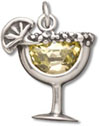 silver margarita crystal charm