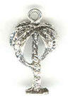 Silver palm tree charm