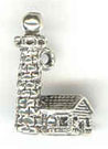 Silver lighthouse charm