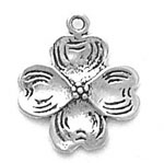 Sterling silver dogwood charm