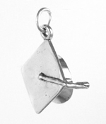 Sterling silver graduation hat charm