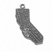 Silver California State Charm