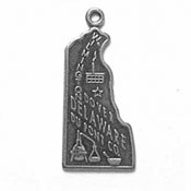 Silver Delaware State Charm