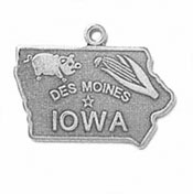 Sterling Silver Iowa State Charm