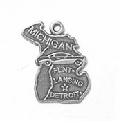 Silver Michigan State Charm