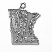Silver Minnesota State Charm