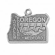 Silver Oregon State Charm