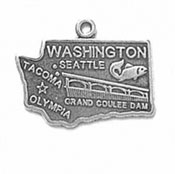 Silver Washington State Charm