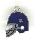 Sterling silver blue enamel football helmet charm