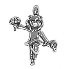 Silver Cheerleader Charm