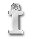 Pewter Letter I Charm