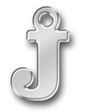 Pewter Letter J Charm