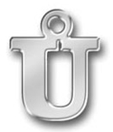 Pewter Letter U Charm