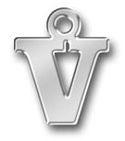 Pewter Letter V Charm