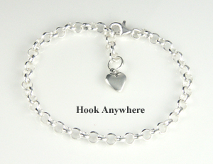 Silver Rolo Child's Charm Bracelet that adjusts