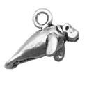 Silver tiny manatee charm