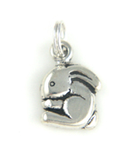 Silver tiny bunny charm