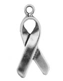 Silver tiny Awareness Ribbon charm