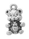 Silver tiny teddy bear charm