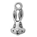 Silver tiny bunny face charm